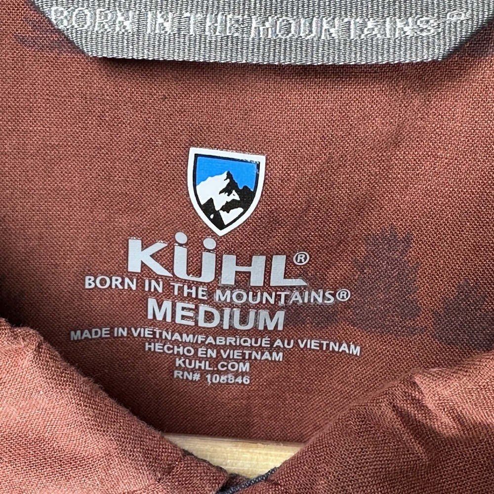 KUHL Thrive Rust Tree 7462 Button Short Sleeve Shirt Hiking Lightweight‎ Medium - Picture 6 of 13